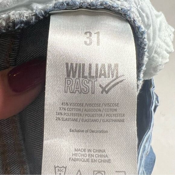 William Rast | Button Fly High Rise Factory Distressed Raw Hem Skinny Jeans - Picture 7 of 7